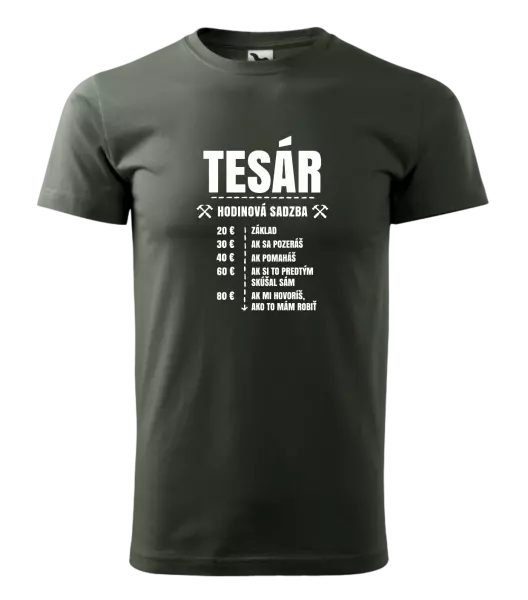 Pánske tričko Hodinová sadzba - tesár