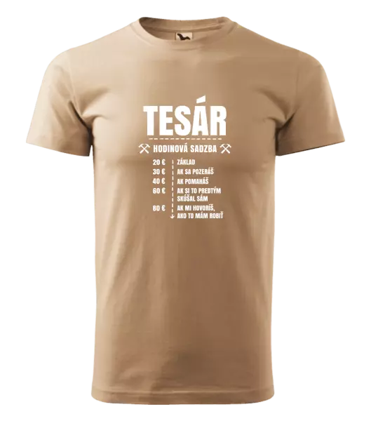 Pánske tričko Hodinová sadzba - tesár