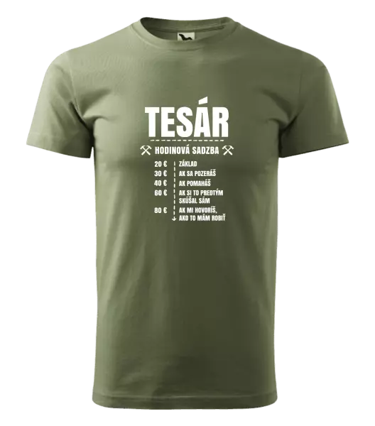 Pánske tričko Hodinová sadzba - tesár