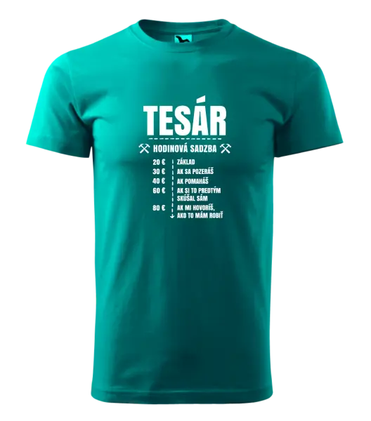 Pánske tričko Hodinová sadzba - tesár