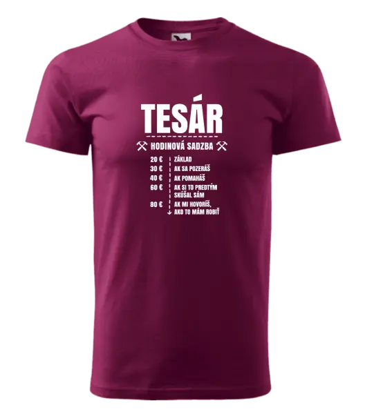 Pánske tričko Hodinová sadzba - tesár
