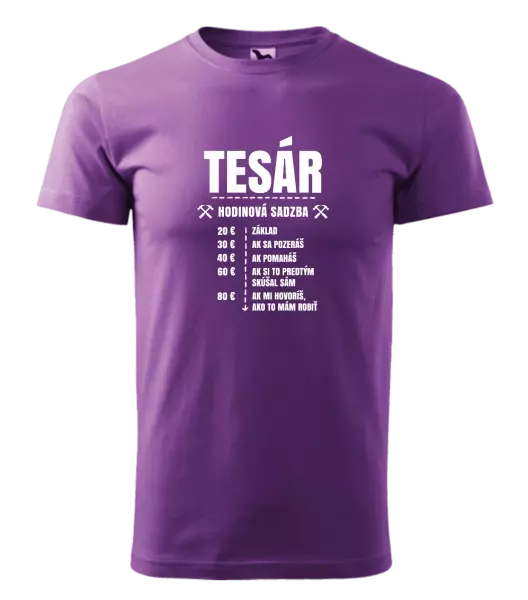 Pánske tričko Hodinová sadzba - tesár
