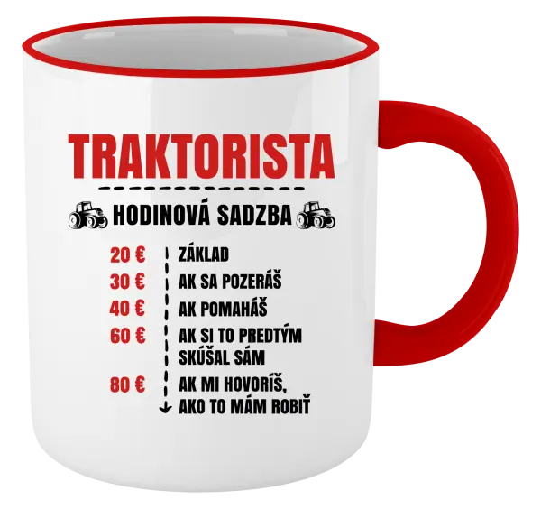Hrnček Hodinová sadzba - traktorista