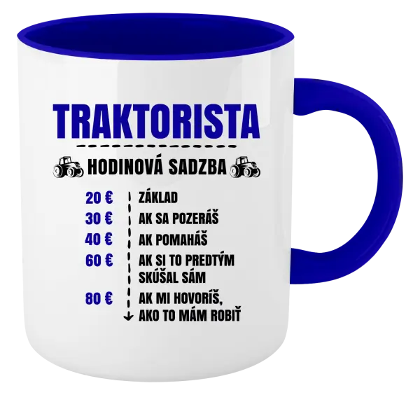 Hrnček  Hodinová sadzba - traktorista