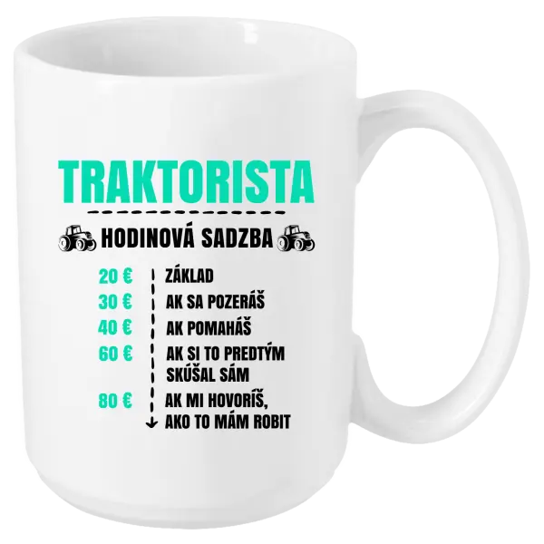 Hrnček Hodinová sadzba - traktorista