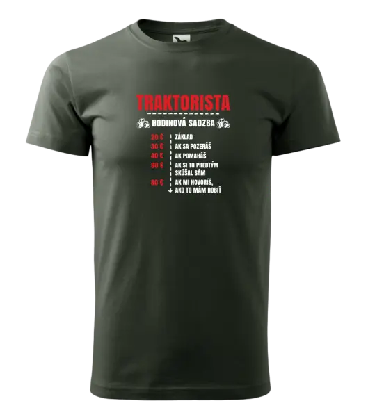 Pánske tričko Hodinová sadzba - traktorista