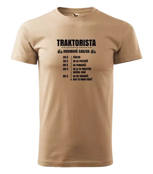 Pánske tričko Hodinová sadzba - traktorista