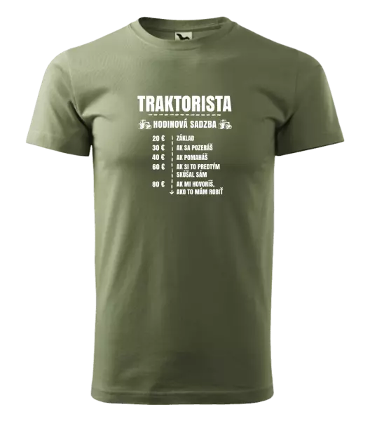Pánske tričko Hodinová sadzba - traktorista