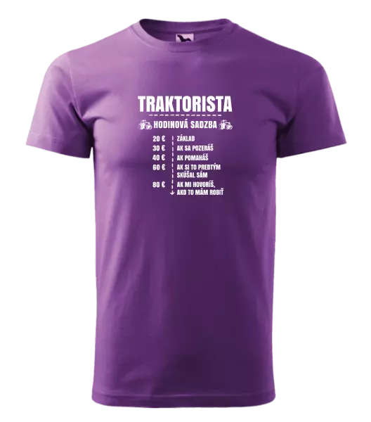 Pánske tričko Hodinová sadzba - traktorista
