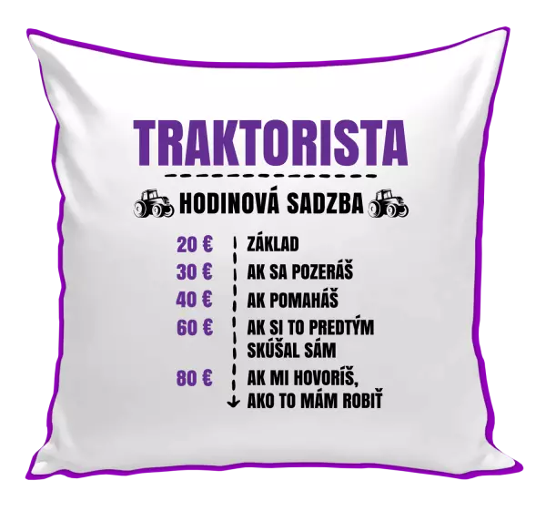 Vankúš Hodinová sadzba - traktorista