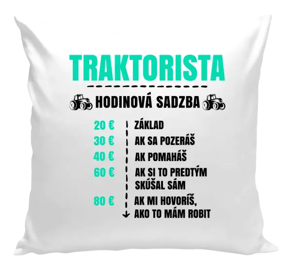Vankúš Hodinová sadzba - traktorista
