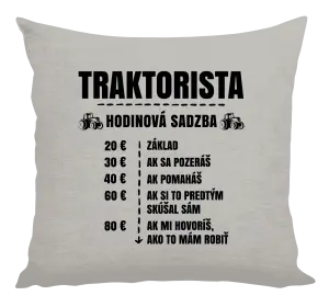 Vankúš Hodinová sadzba - traktorista