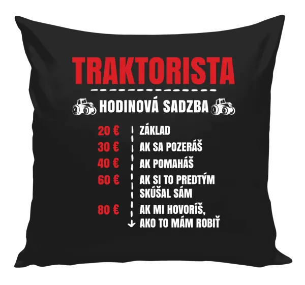 Vankúš Hodinová sadzba - traktorista
