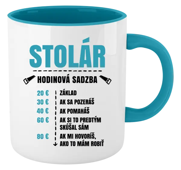 Hrnček  Hodinová sadzba - stolár
