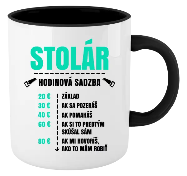 Hrnček  Hodinová sadzba - stolár