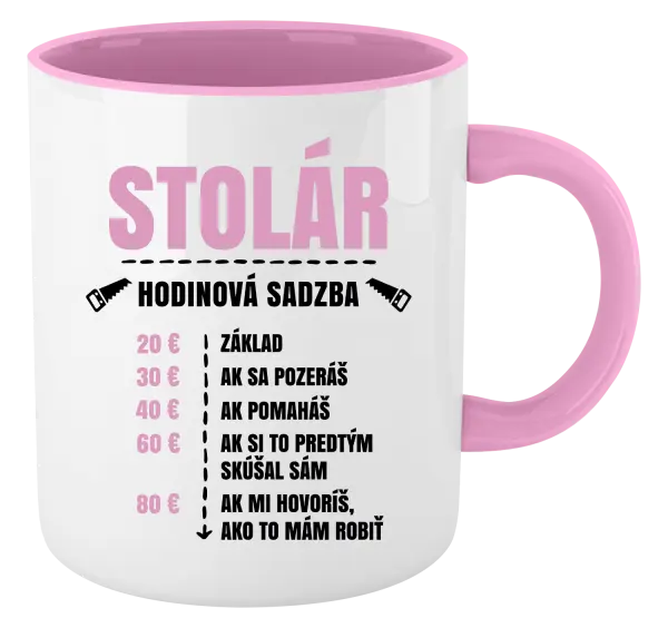 Hrnček  Hodinová sadzba - stolár