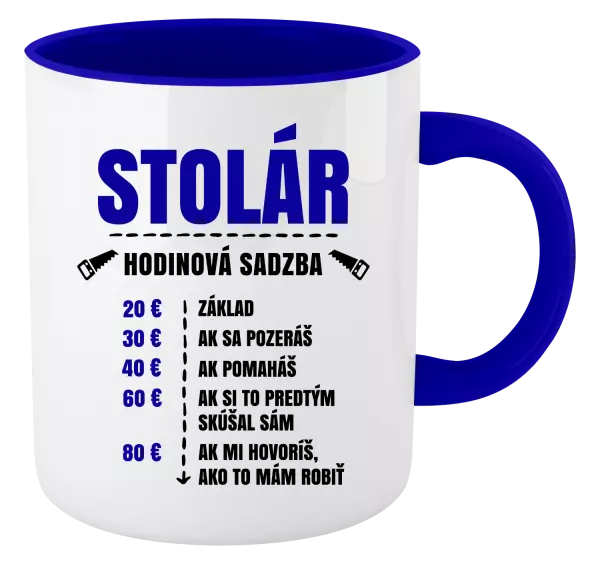 Hrnček  Hodinová sadzba - stolár