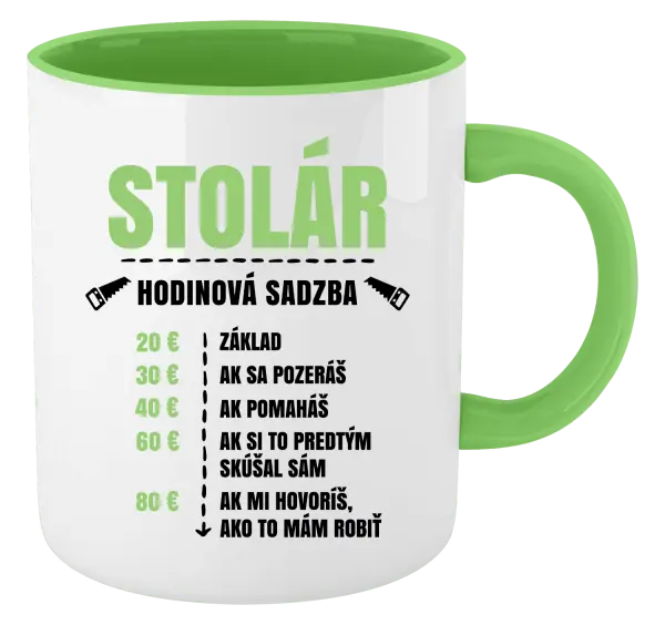 Hrnček  Hodinová sadzba - stolár