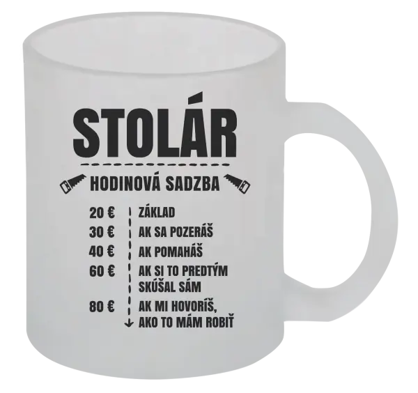 Hrnček Hodinová sadzba - stolár