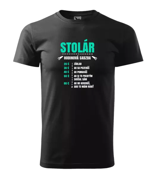 Pánske tričko Hodinová sadzba - stolár