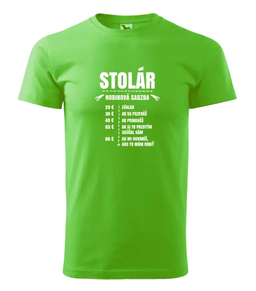 Pánske tričko Hodinová sadzba - stolár