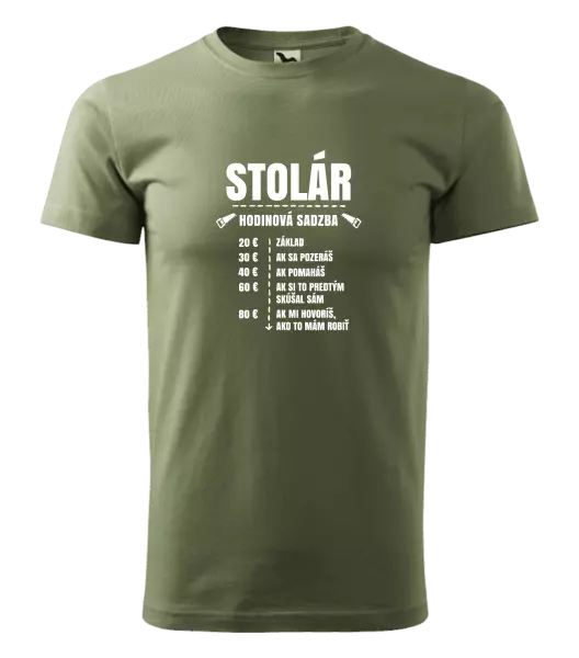 Pánske tričko Hodinová sadzba - stolár