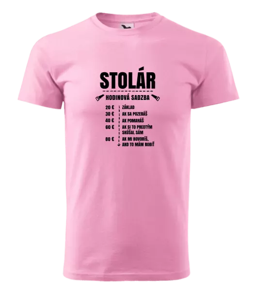Pánske tričko Hodinová sadzba - stolár