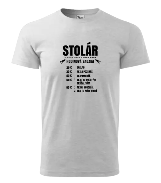 Pánske tričko Hodinová sadzba - stolár