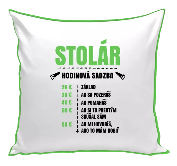 Vankúš Hodinová sadzba - stolár