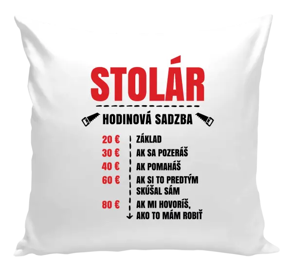 Vankúš Hodinová sadzba - stolár