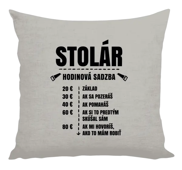 Vankúš Hodinová sadzba - stolár