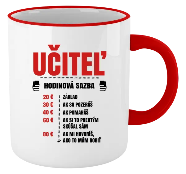 Hrnček Hodinová sadzba - učiteľ