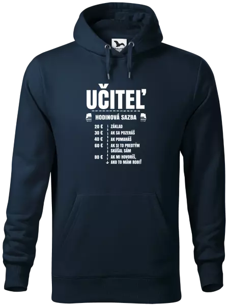 Pánska mikina Hodinová sadzba - učiteľ