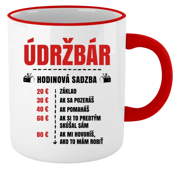 Hrnček Hodinová sadzba - údržbár