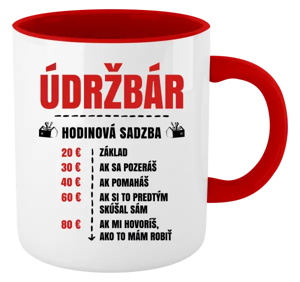 Hrnček  Hodinová sadzba - údržbár