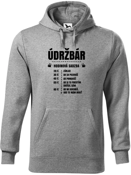 Pánska mikina Hodinová sadzba - údržbár