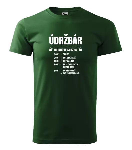 Pánske tričko Hodinová sadzba - údržbár