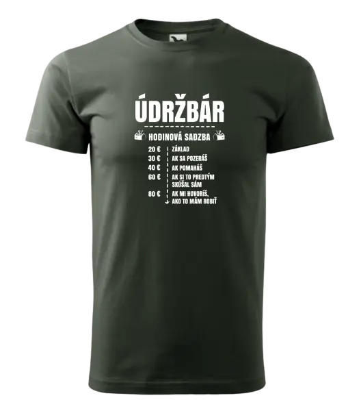 Pánske tričko Hodinová sadzba - údržbár