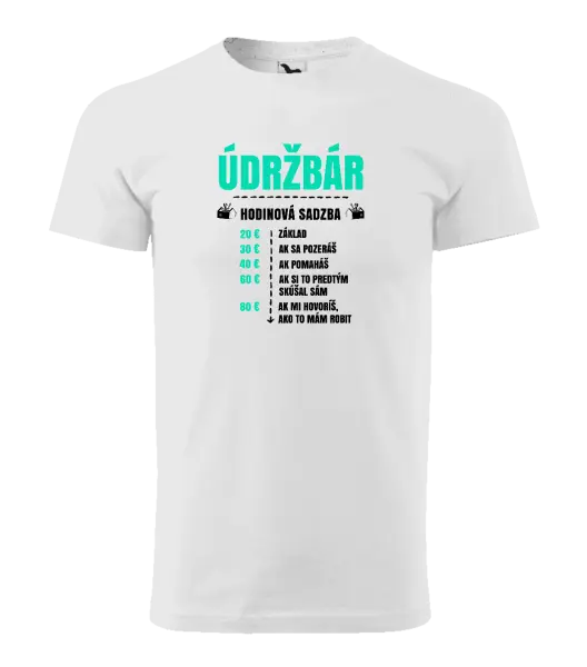Pánske tričko Hodinová sadzba - údržbár