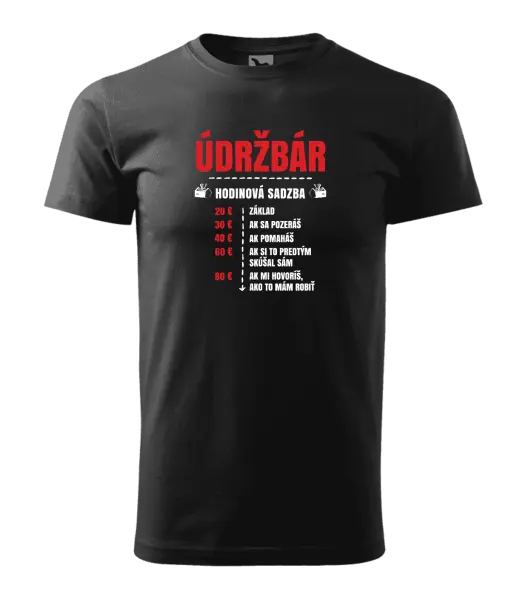 Pánske tričko Hodinová sadzba - údržbár