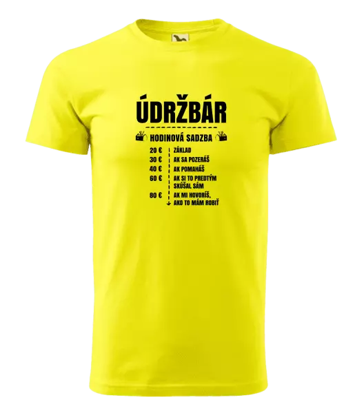 Pánske tričko Hodinová sadzba - údržbár