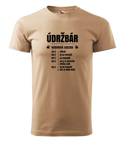 Pánske tričko Hodinová sadzba - údržbár