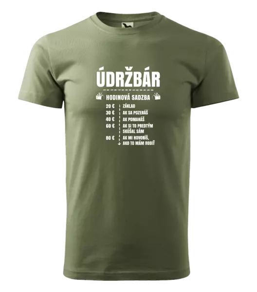 Pánske tričko Hodinová sadzba - údržbár