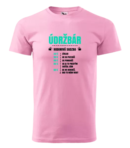 Pánske tričko Hodinová sadzba - údržbár