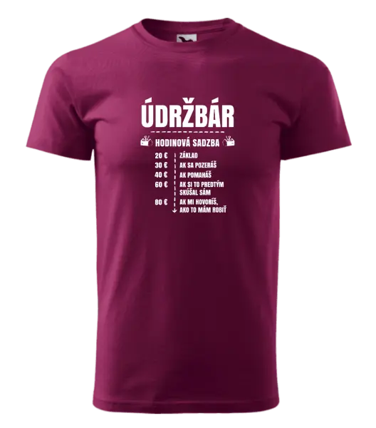 Pánske tričko Hodinová sadzba - údržbár
