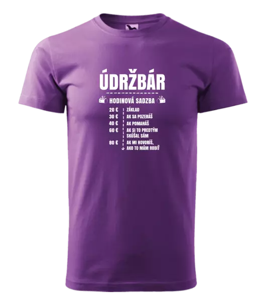 Pánske tričko Hodinová sadzba - údržbár