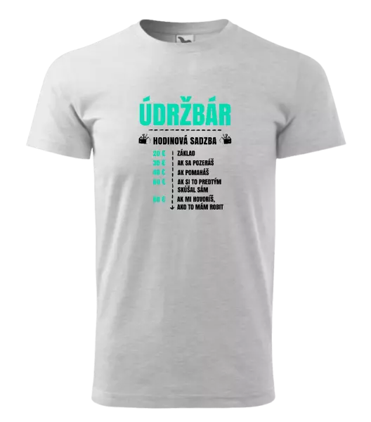 Pánske tričko Hodinová sadzba - údržbár