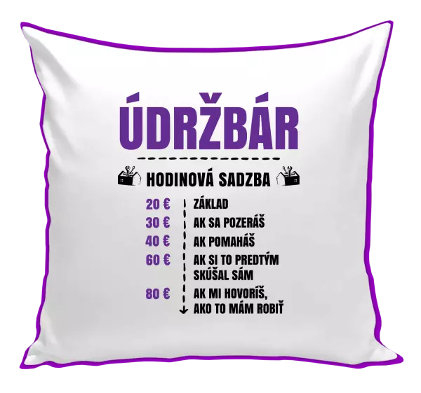 Vankúš Hodinová sadzba - údržbár