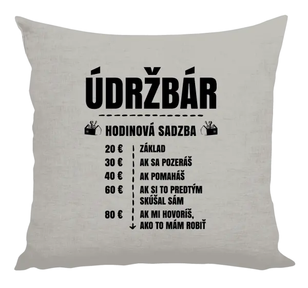 Vankúš Hodinová sadzba - údržbár