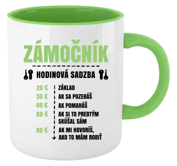 Hrnček  Hodinová sadzba - zámočník